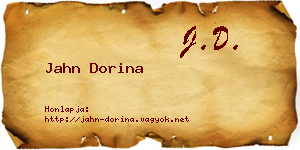 Jahn Dorina névjegykártya